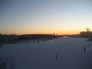 Image showing Winter morning, Norwegian fjord