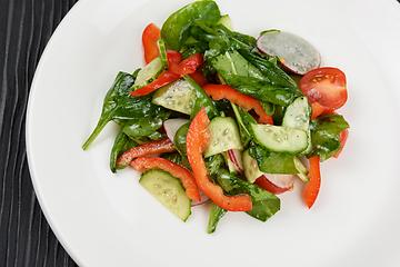 Image showing Vegetable salad on white plate