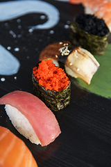 Image showing Japanese seafood sushi set