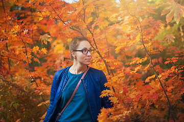 Image showing Woman autumn portrait