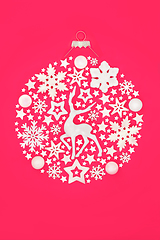 Image showing Christmas Surreal White Round Shape Bauble Decoration Concept