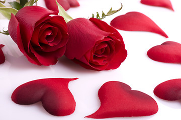 Image showing Roses & hearts