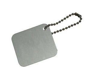 Image showing Metal tag with chain