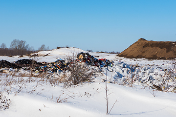 Image showing Plastic pollution or unauthorized dumping concept