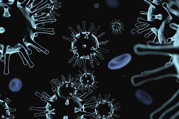 Image showing 3D illustration of corona virus