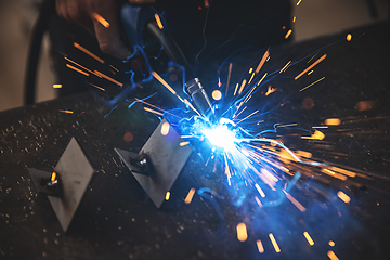 Image showing Sparks in metalworking.