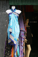 Image showing Clothing shop in China town.