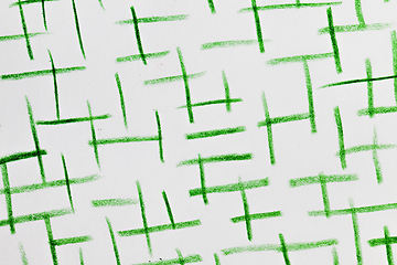 Image showing chaotic lines in green pencil