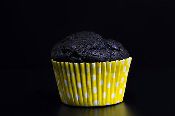 Image showing unusual black cupcake close-up