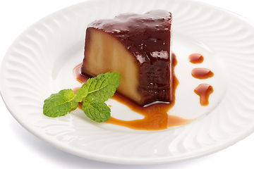 Image showing Homemade Pudding slice on a plate