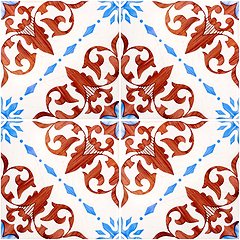 Image showing Traditional Portuguese glazed tiles