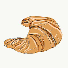 Image showing Fresh croissant on white