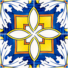 Image showing Traditional Portuguese glazed tiles