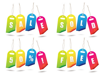 Image showing rainbow sale tags