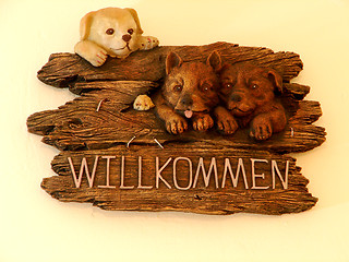 Image showing willkommen