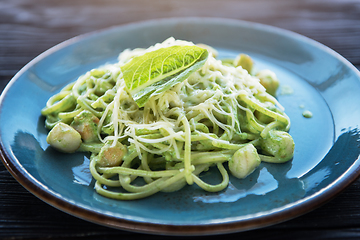 Image showing scallop cream pasta