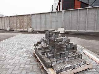 Image showing Stack of pavement stones