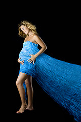 Image showing Pregnant woman in blue