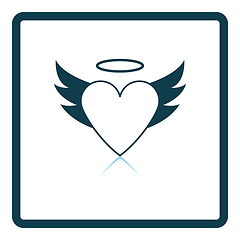 Image showing Valentine Heart With Wings And Halo Icon