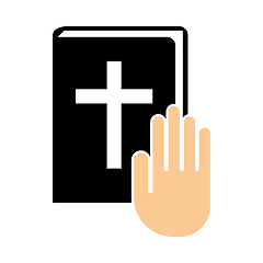 Image showing Hand On Bible Icon