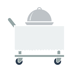 Image showing Restaurant Cloche On Delivering Cart Icon