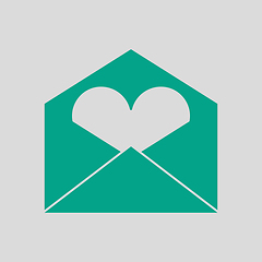 Image showing Valentine Envelop With Heart Icon