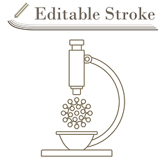 Image showing Research Coronavirus By Microscope Icon