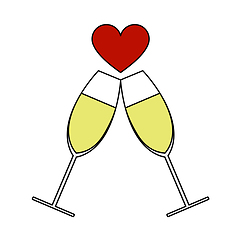 Image showing Champagne Glass With Heart Icon