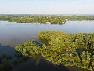 Image showing Aerial view of big siberian Ob river