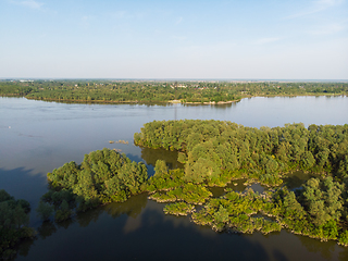 Image showing Aerial view of big siberian Ob river