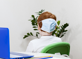 Image showing a boy who studies at home