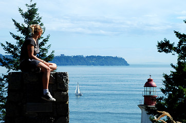 Image showing Girl with view