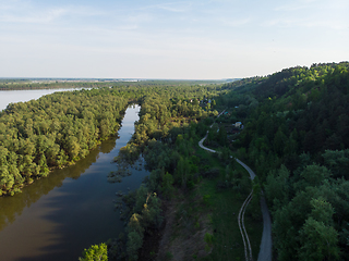 Image showing Aerial view of big siberian Ob river