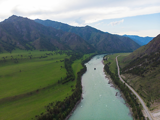 Image showing Aerial view of Katun river