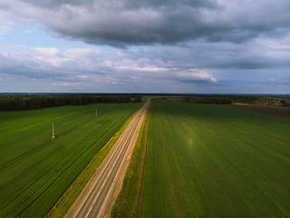 Image showing Top view of the road