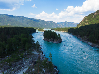 Image showing Aerial view of Katun river