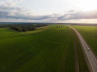 Image showing Top view of the road