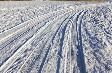 Image showing winter time on the road