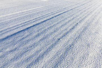 Image showing winter time on a narrow rural highway