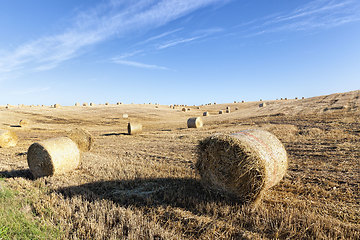 Image showing stack of straw , summer time