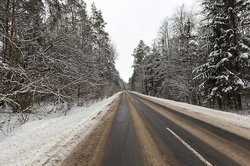 Image showing narrow winter road