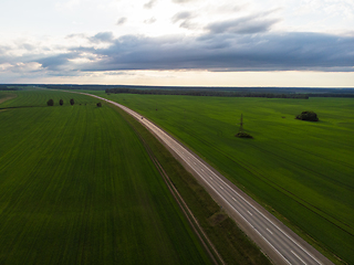 Image showing Top view of the road