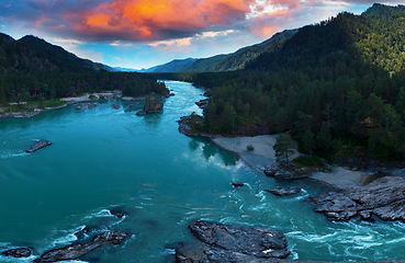 Image showing Aerial view of Katun river