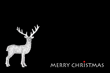 Image showing Merry Christmas Silver Reindeer Symbol 