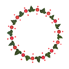 Image showing Christmas Bauble Ivy Leaf Holly Berry Wreath