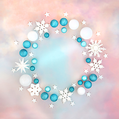 Image showing Christmas Abstract White Bauble Wreath Design 