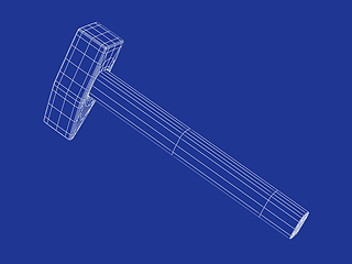 Image showing 3d model of straight peen hammer
