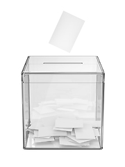 Image showing Voting paper and transparent ballot box