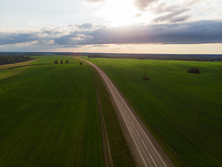 Image showing Top view of the road