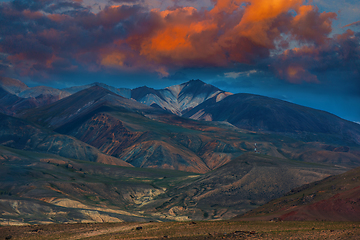 Image showing Different colored mountains